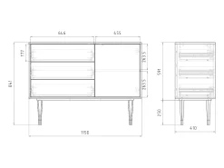 Aparador - 115х84х41 cm - S3 - Moroccan Market, Antracita