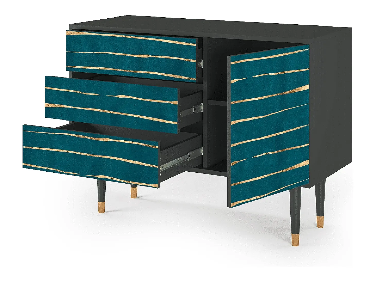 Aparador - 115х84х41 cm - S3 - Ocean Drive, Antracita