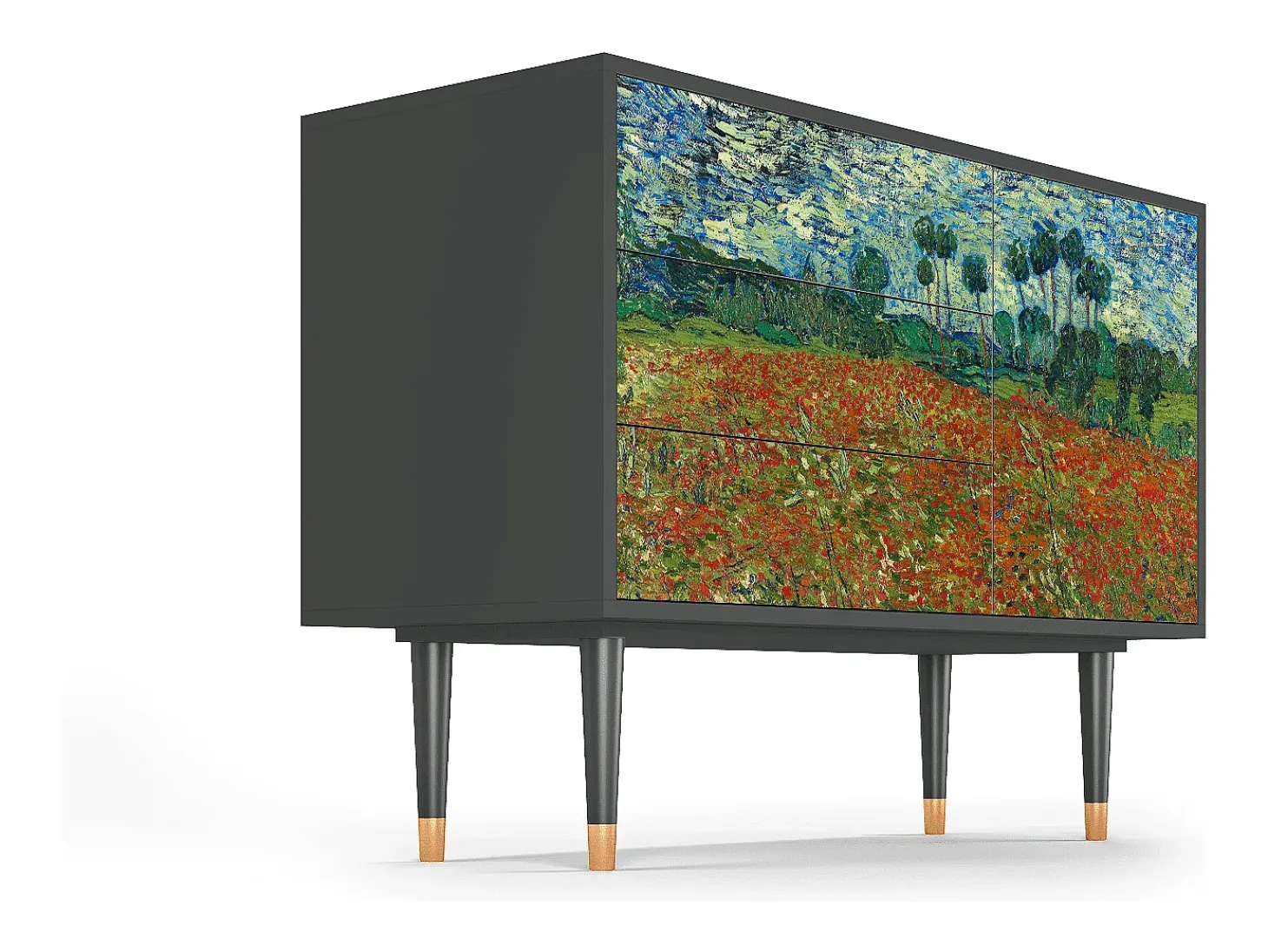 Aparador - 115х84х41 cm - S3 - Poppy field by van Gogh, Antracita