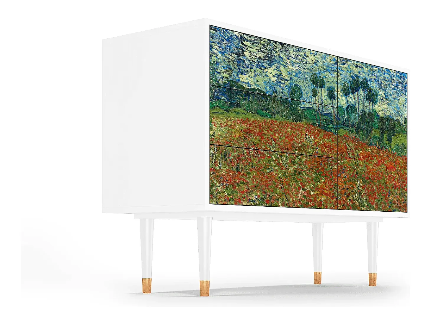 Aparador - 115х84х41 cm - S3 - Poppy field by van Gogh, Blanco