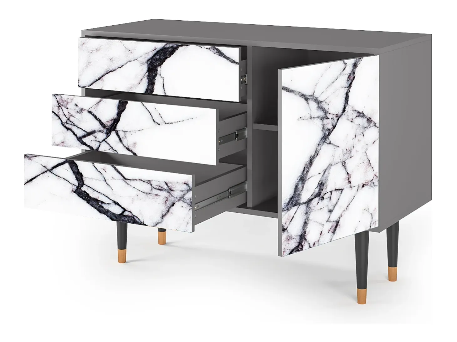 Aparador - 115х84х41 cm - S3 - Raven Marble, Gris