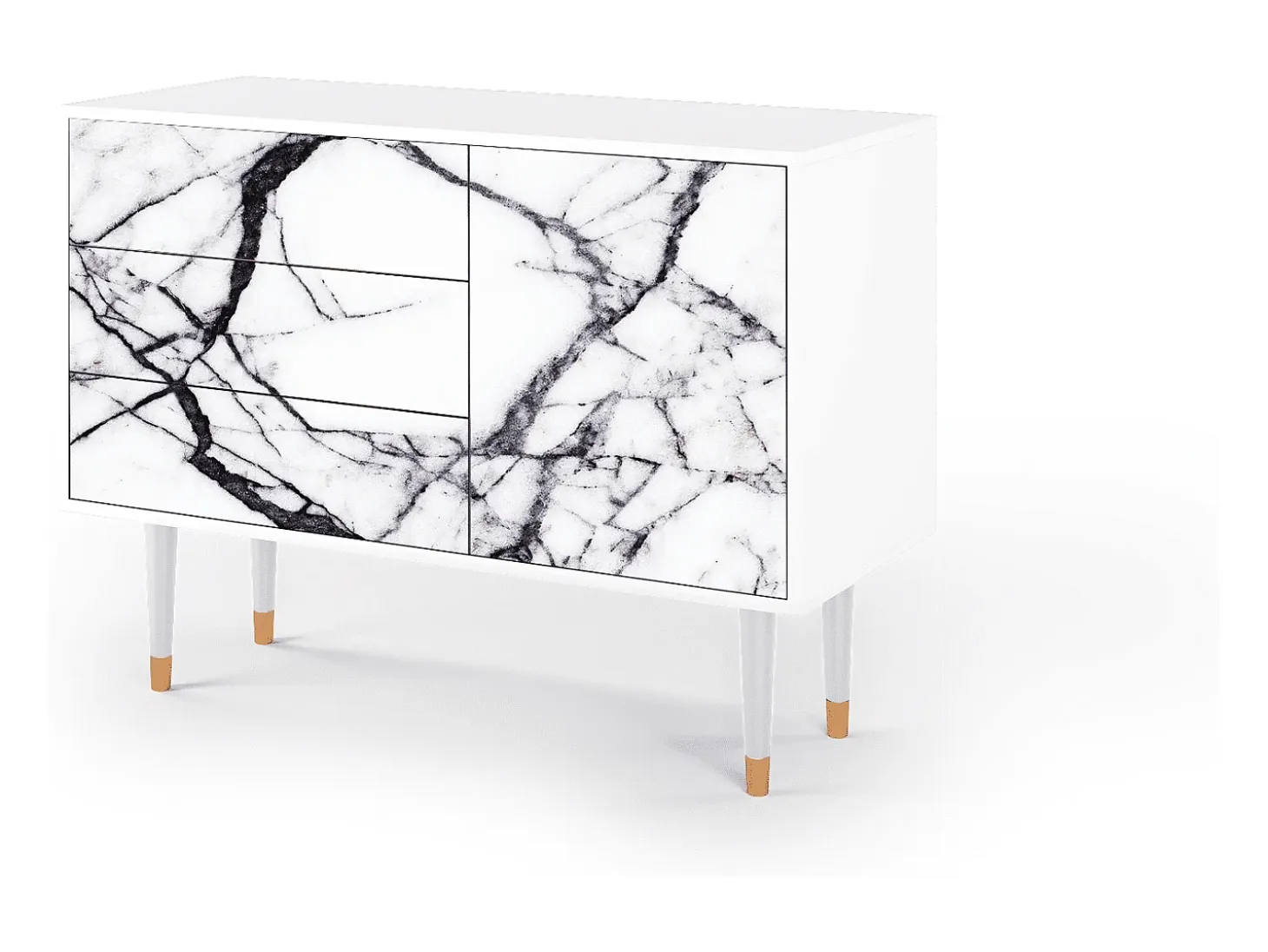 Aparador - 115х84х41 cm - S3 - Raven Marble, Blanco