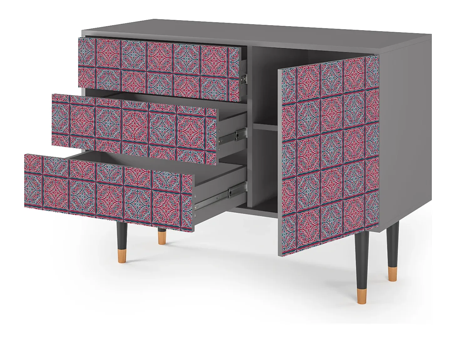 Aparador - 115х84х41 cm - S3 - Riviera Mosaic, Gris