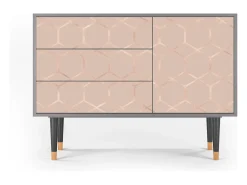 Aparador - 115х84х41 cm - S3 - Rose Honeycomb, Gris