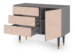 Aparador - 115х84х41 cm - S3 - Rose Honeycomb, Gris