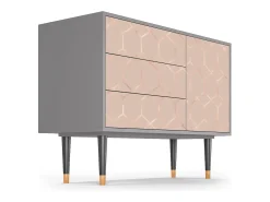 Aparador - 115х84х41 cm - S3 - Rose Honeycomb, Gris