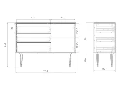 Aparador - 115х84х41 cm - S3 - Sky Garden, Latte