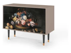 Aparador - 115х84х41 cm - S3 - Still Life with Flowers, Latte
