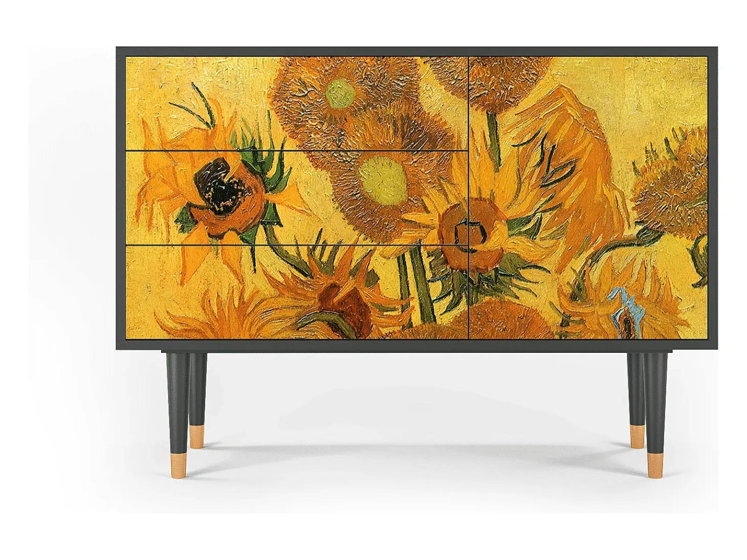 Aparador - 115х84х41 cm - S3 - Sunflowers, Antracita