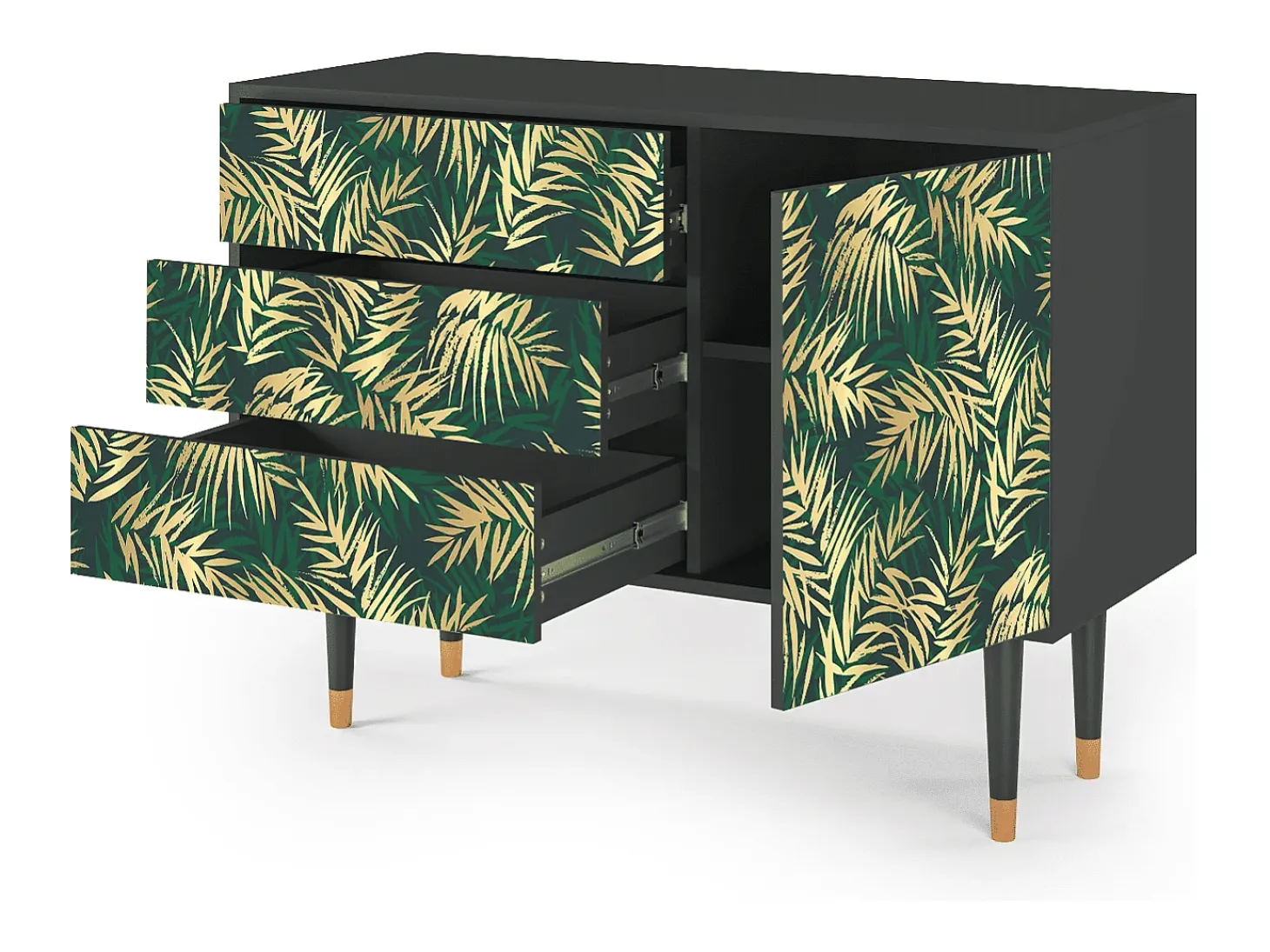 Aparador - 115х84х41 cm - S3 - Sunny Palm Tree, Antracita