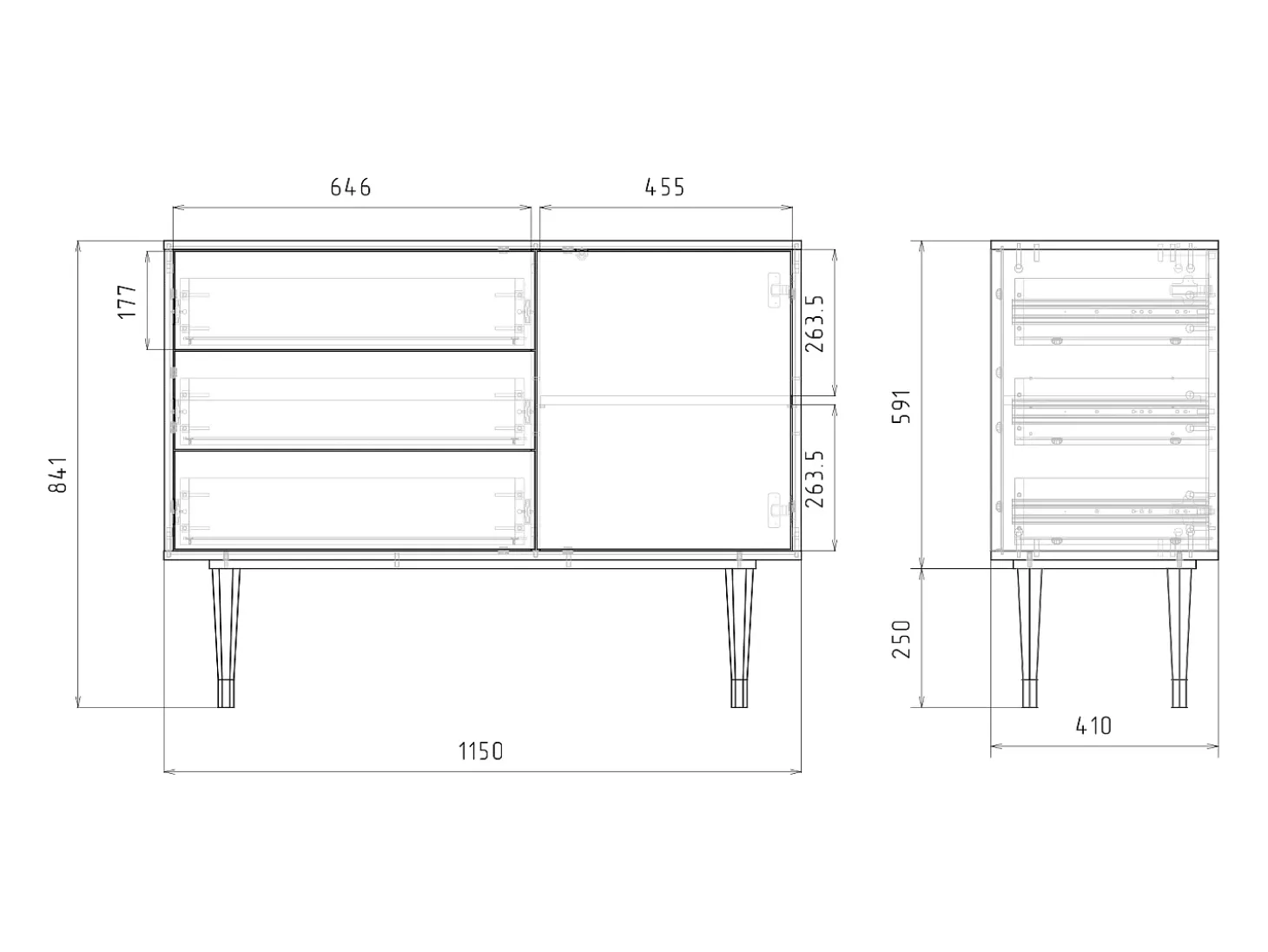 Aparador - 115х84х41 cm - S3 - The Younger - Spring, Blanco