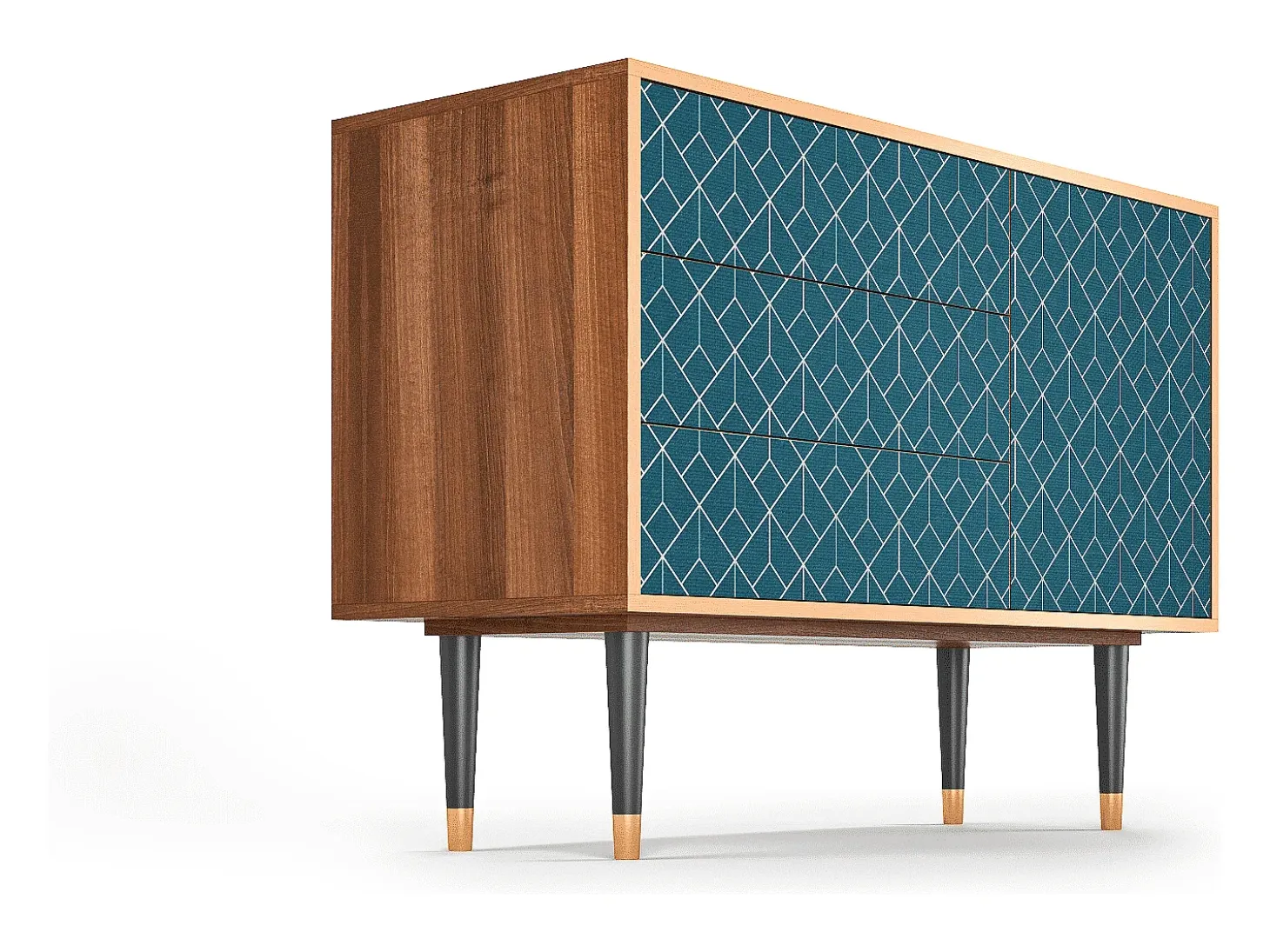 Aparador - 115х84х41 cm - S3 - Turquoise Geometry, Nogal