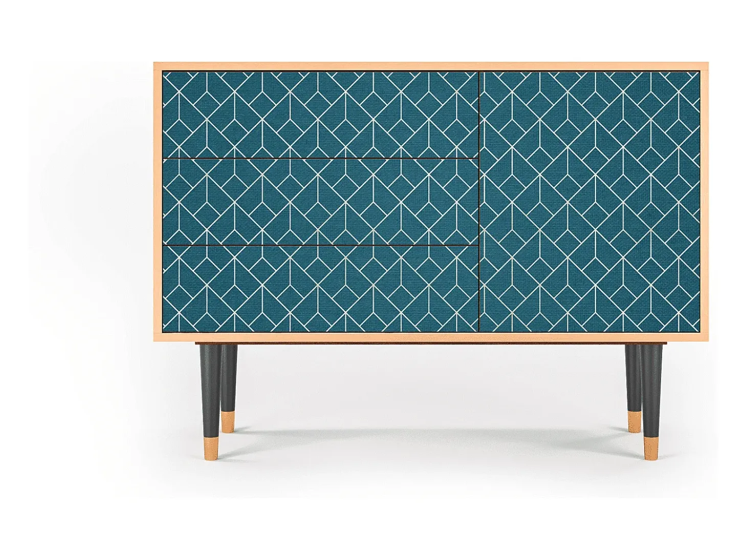 Aparador - 115х84х41 cm - S3 - Turquoise Geometry, Nogal