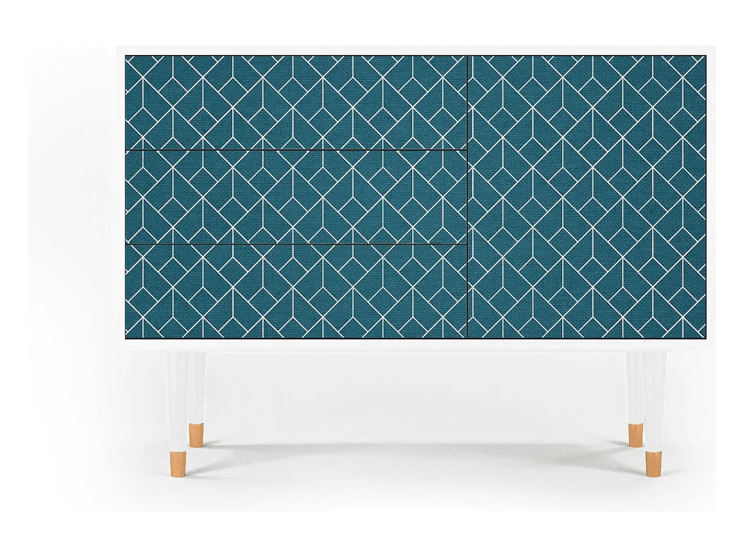 Aparador - 115х84х41 cm - S3 - Turquoise Geometry, Blanco