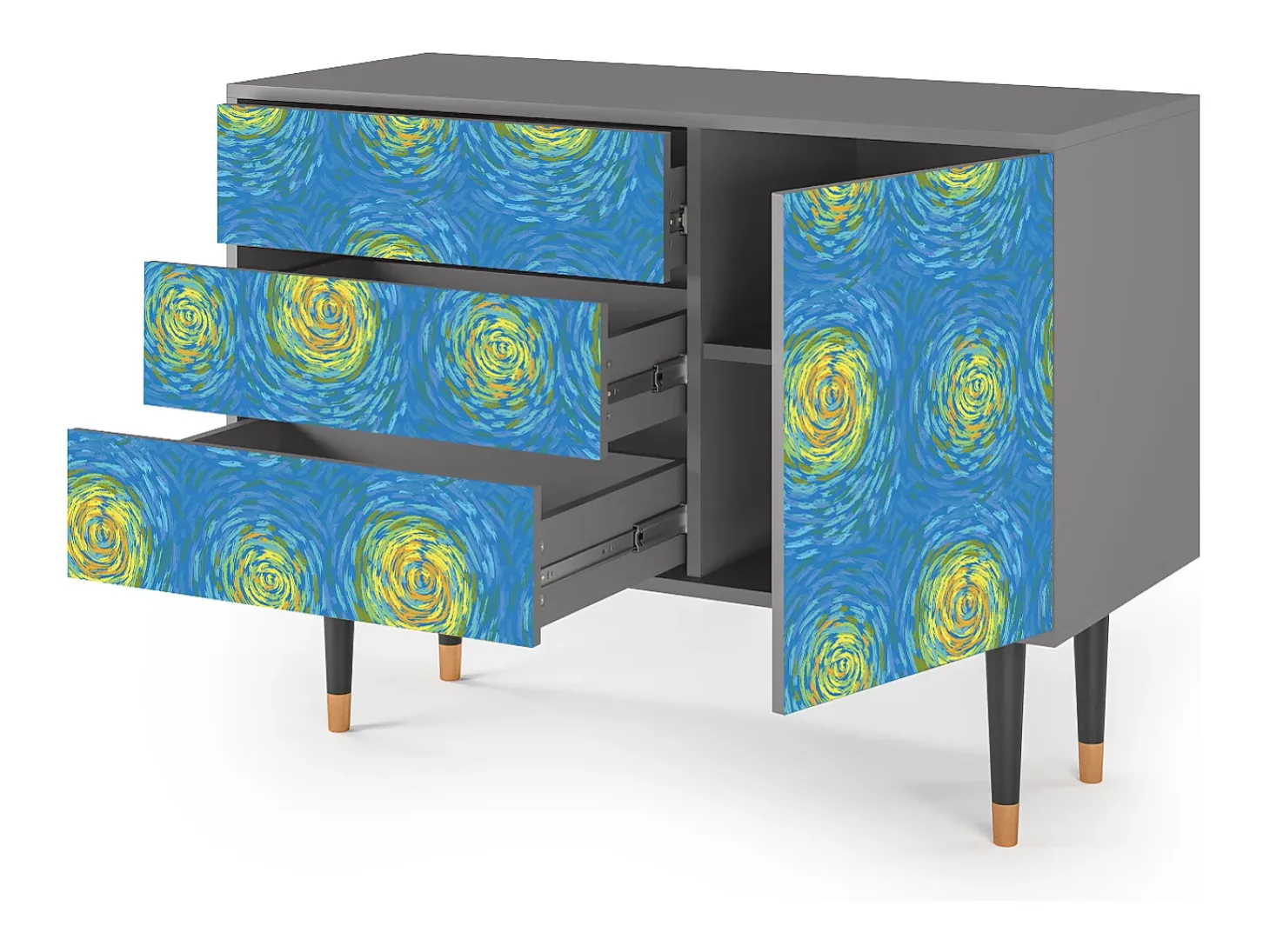 Aparador - 115х84х41 cm - S3 - Van Gogh Lights, Gris
