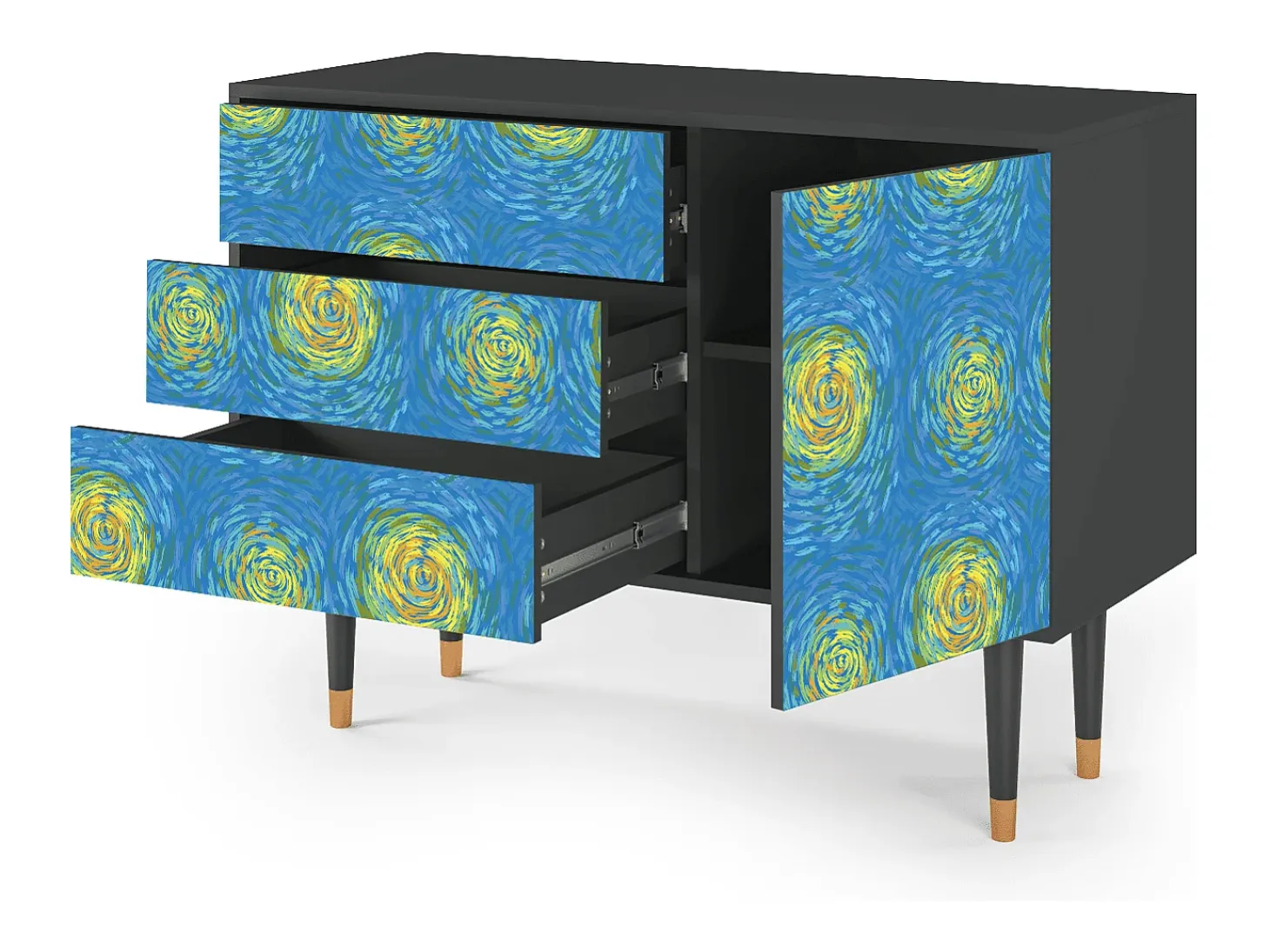 Aparador - 115х84х41 cm - S3 - Van Gogh Lights, Antracita