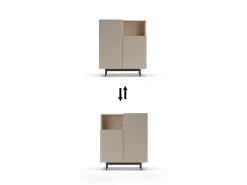 Aparador 1 hueco - A110cm x L90cm x F34cm - roble y arena - Printed