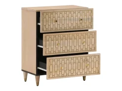 Aparador 2 piezas madera maciza de mango 60x33x75 cm
