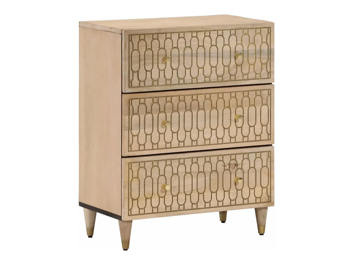 Aparador 2 piezas madera maciza de mango 60x33x75 cm