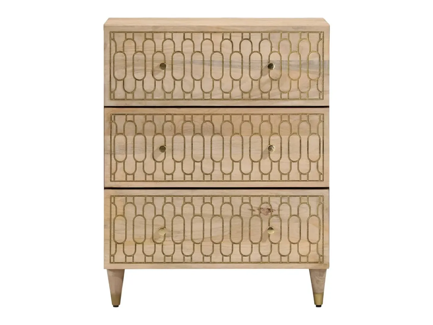Aparador 2 piezas madera maciza de mango 60x33x75 cm