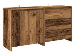 Aparador 2 piezas madera vieja madera contrachapada