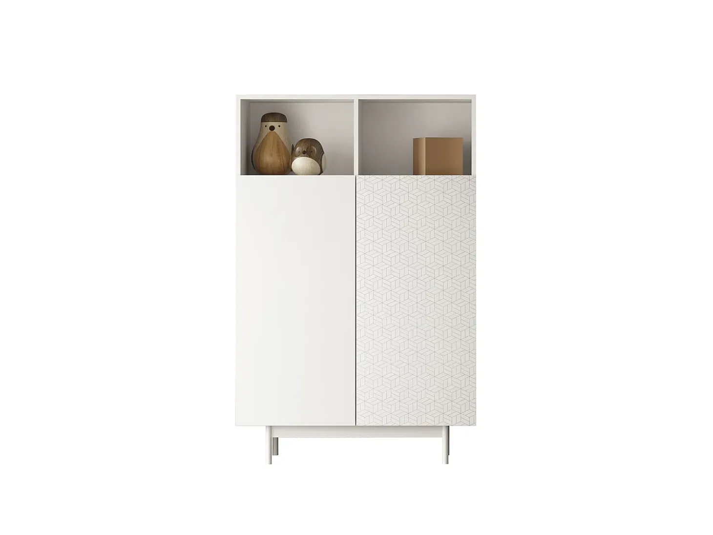 Aparador 2 puertas - A140cm x L90cm x F34cm - blanco - Printed Sérig