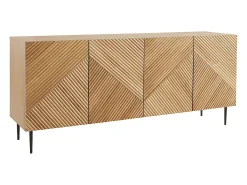 Aparador 4 puertas de roble macizo y metal negro 180 cm ARCHIPEL