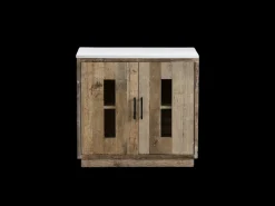 Aparador 2 puertas en madera reciclada y mármol Damian
