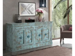 Aparador 4 puertas en madera de mango azul