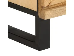 Aparador 2 pzas madera maciza de mango rugosa 60x34x75 cm