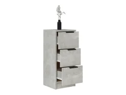 Aparador 2 uds madera contrachapada gris hormigón 30x30x70 cm ES63680