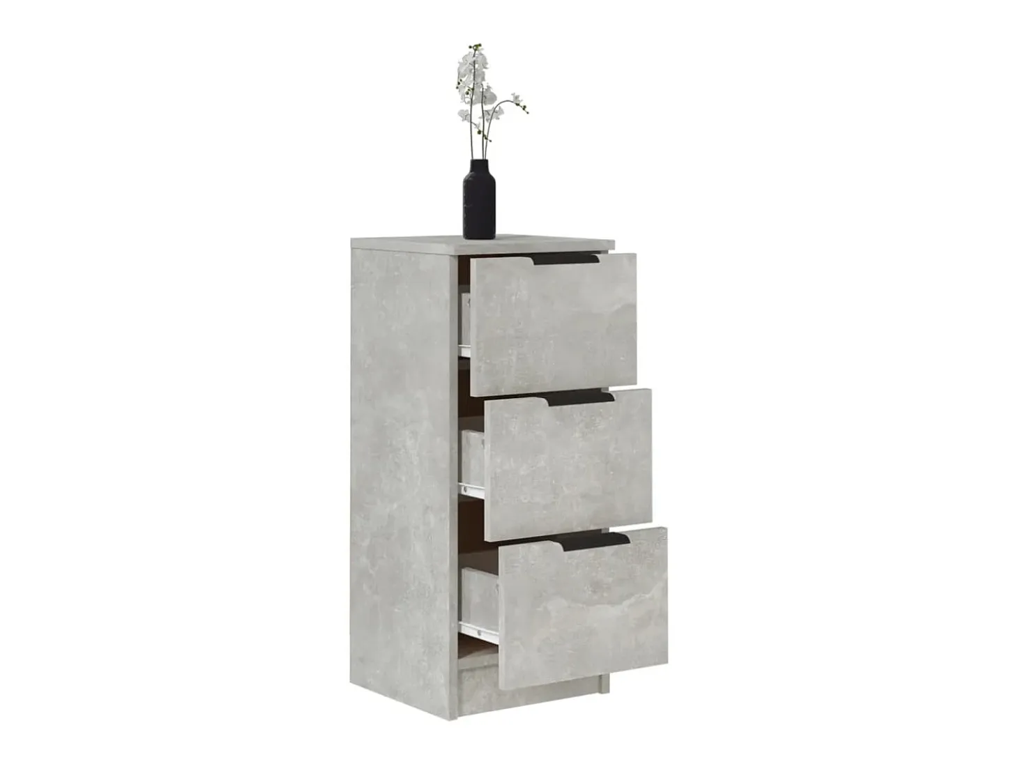 Aparador 2 uds madera contrachapada gris hormigón 30x30x70 cm ES63680