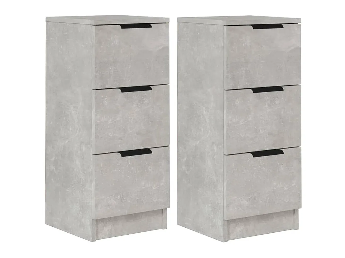 Aparador 2 uds madera contrachapada gris hormigón 30x30x70 cm ES63680