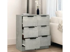 Aparador 2 uds madera contrachapada gris hormigón 30x30x70 cm ES63680