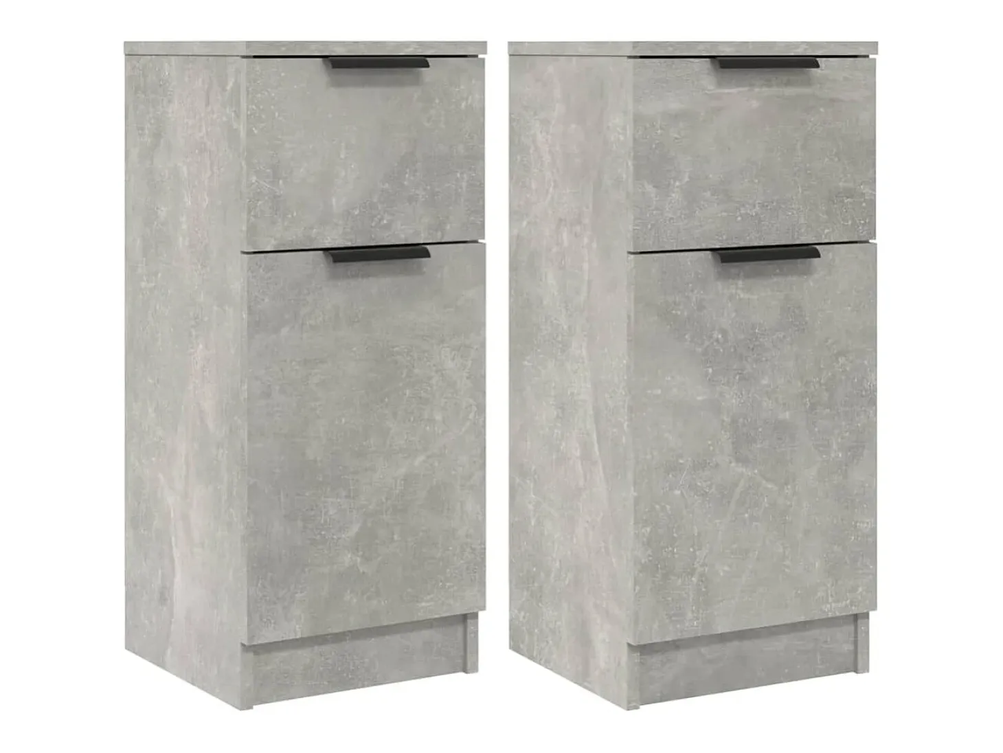 Aparador 2 uds madera contrachapada gris hormigón 30x30x70 cm ES108395