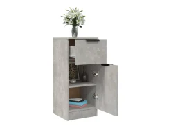 Aparador 2 uds madera contrachapada gris hormigón 30x30x70 cm ES108395