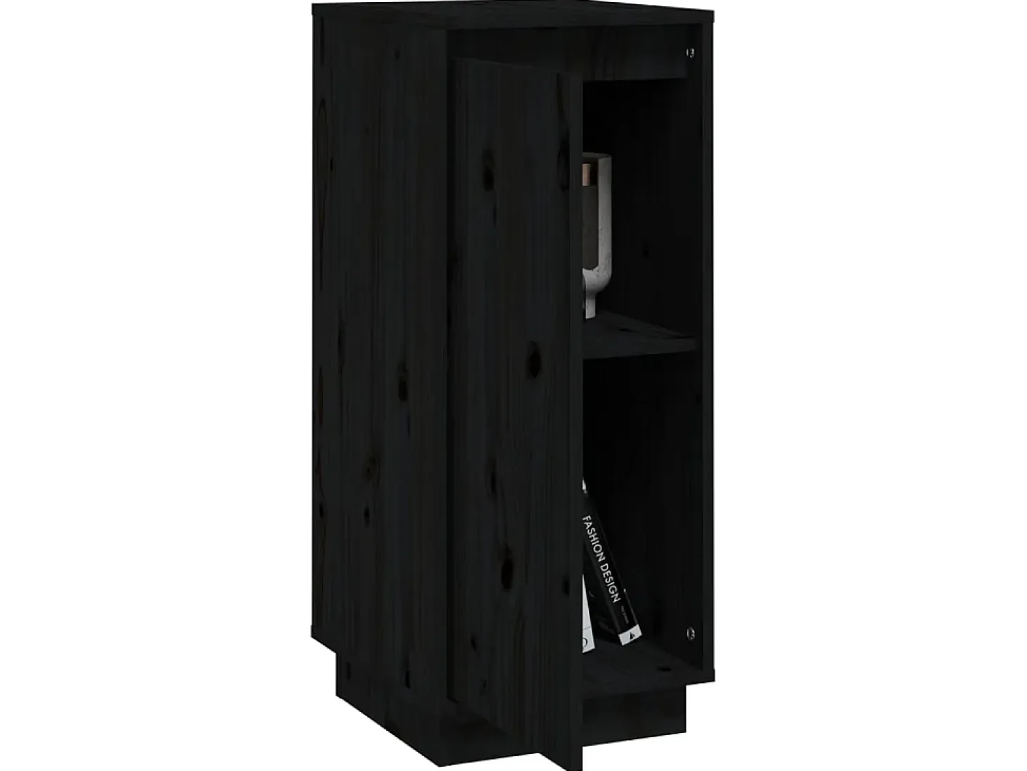 Aparador 2 uds madera maciza de pino negro 31,5x34x75 cm ES89099