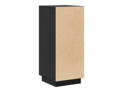 Aparador 2 uds madera maciza de pino negro 31,5x34x75 cm