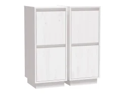 Aparador 2 unidades madera maciza de pino blanco 31,5x34x75 cm