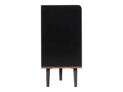 Aparador 117 x 40 x 80 cm - con 2 puertas negras y 3 cajones veteados en madera - patas de madera - para dormitorio y salón