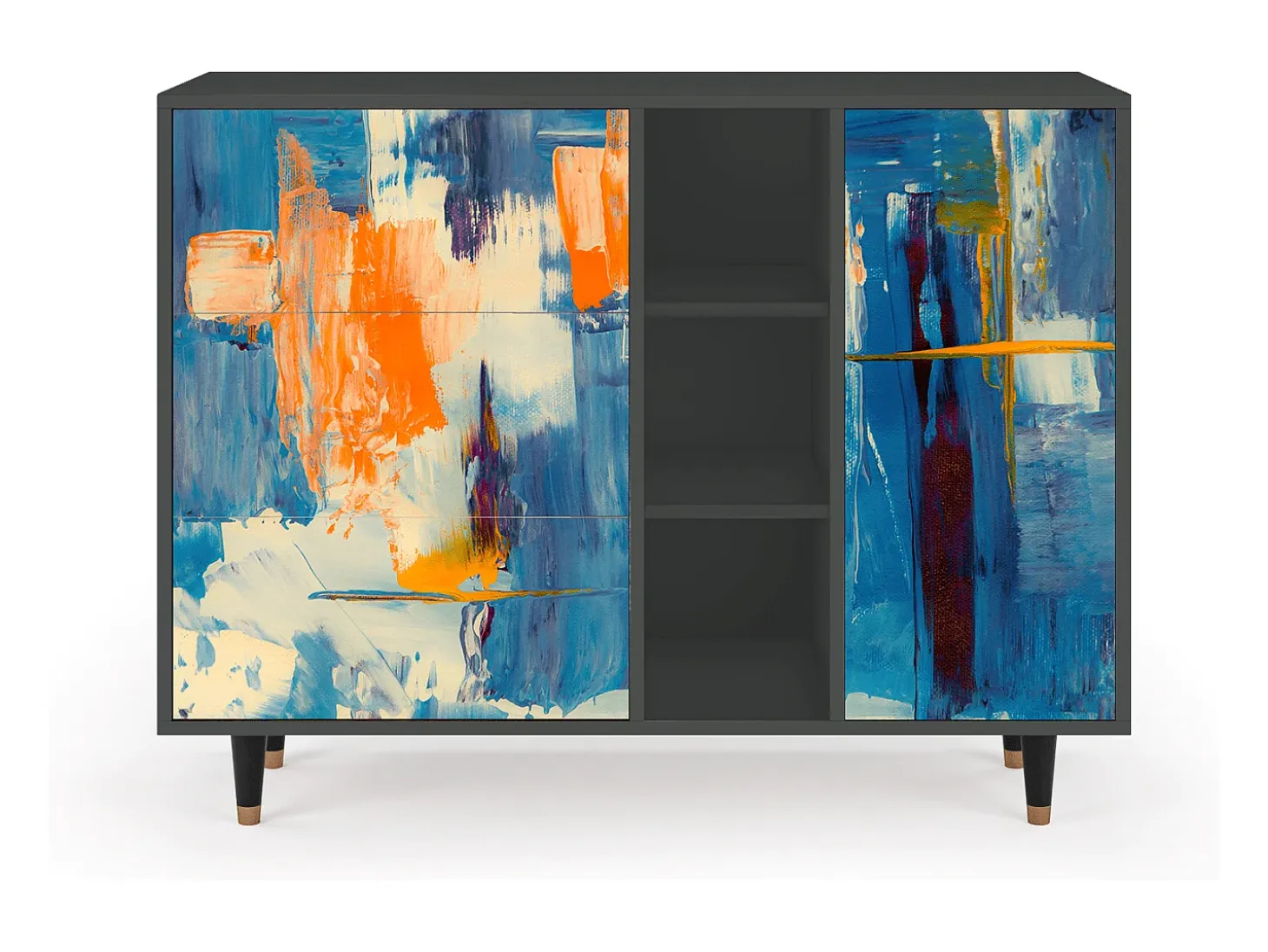 Aparador - 125x98x48 cm - BS2 - Abstract Expressionism, Antracita