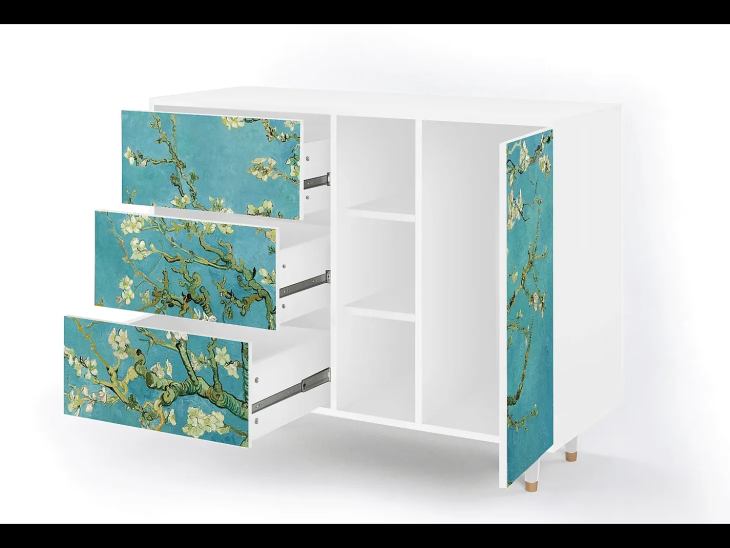 Aparador - 125x98x48 cm - BS2 - Almond Blossom, Blanco