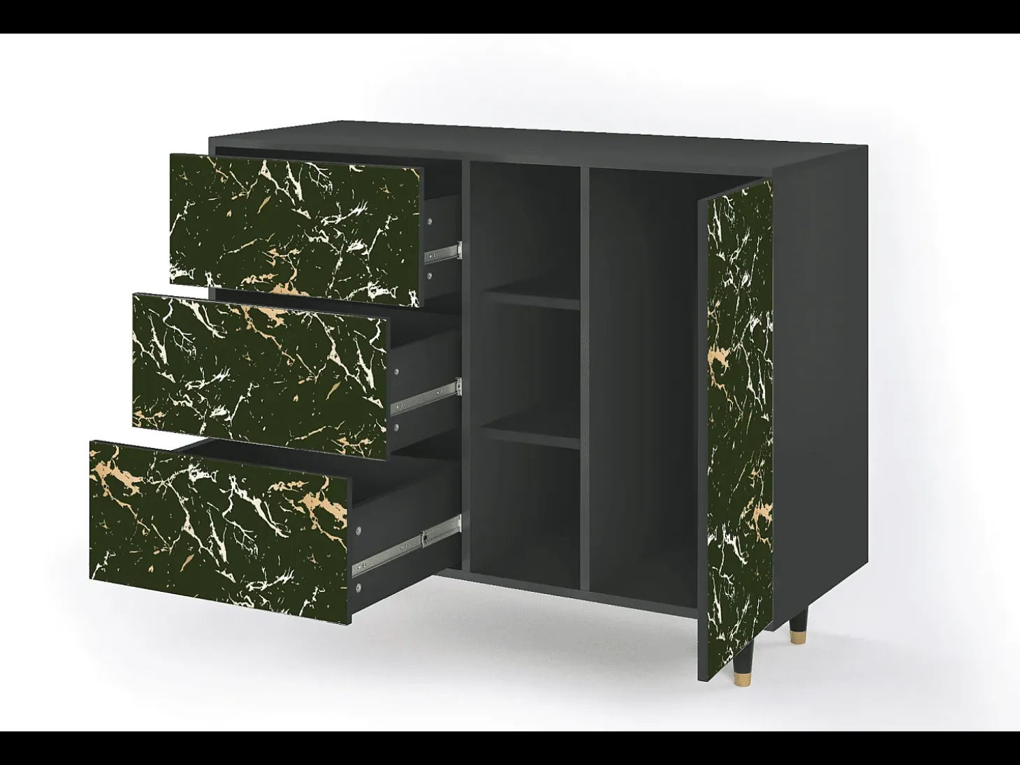 Aparador - 125x98x48 cm - BS2 - Amazon Forest, Antracita