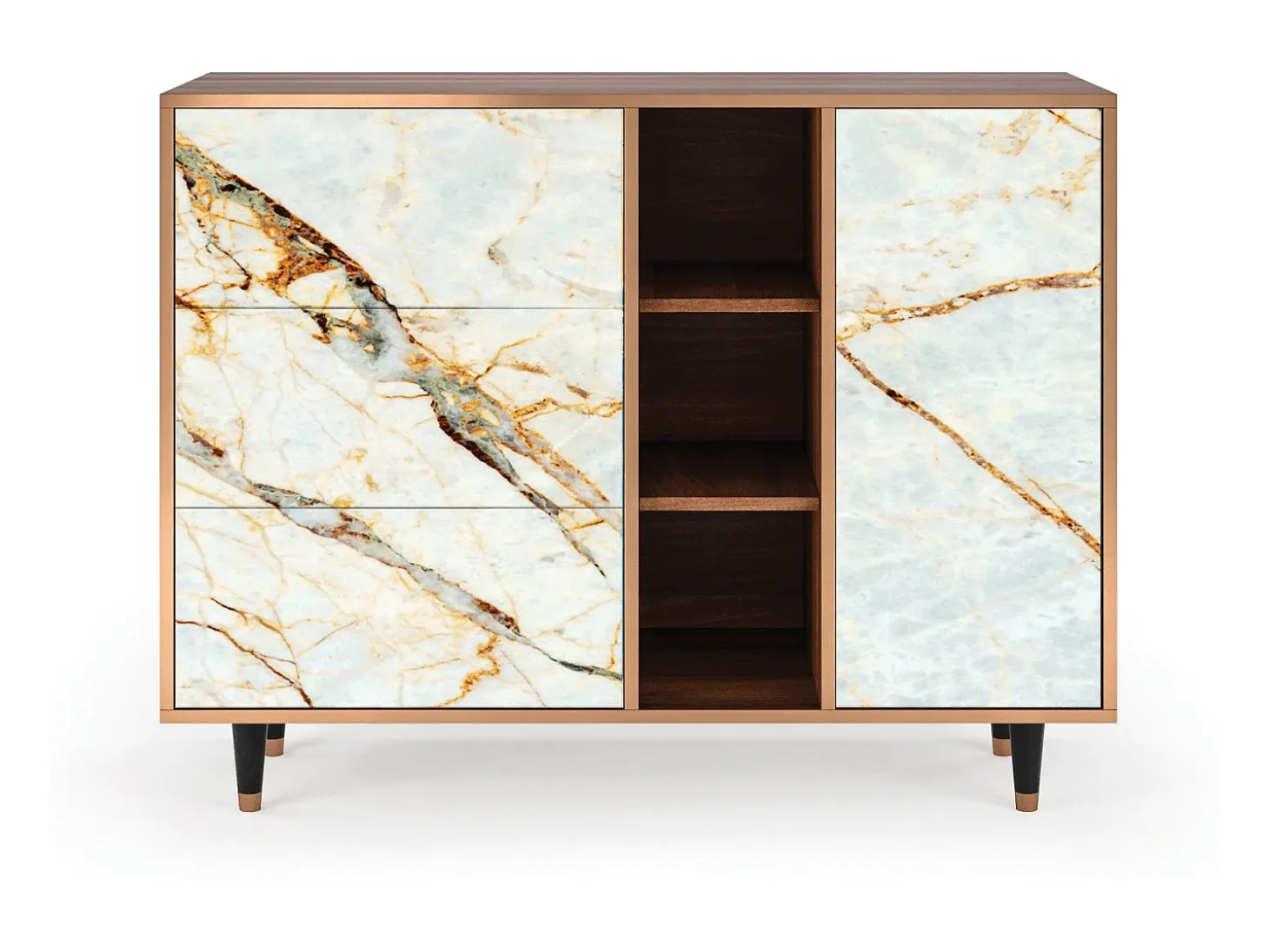 Aparador - 125x98x48 cm - BS2 - Arenay Marble, Nogal