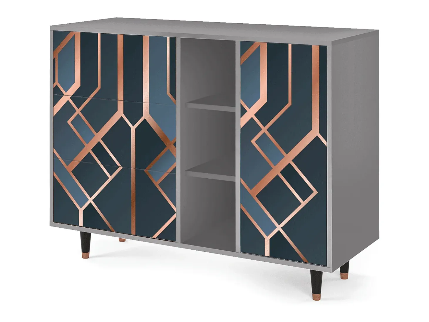 Aparador - 125x98x48 cm - BS2 - Ashy 1920', Gris