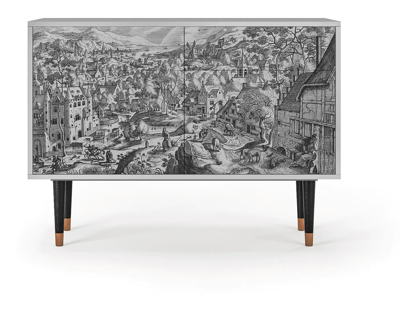 Aparador - 115x85x48 cm - BS4 - Bird Dropping, Gris