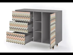 Aparador - 125x98x48 cm - BS2 - Bright Ripple, Gris