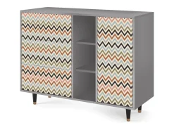 Aparador - 125x98x48 cm - BS2 - Bright Ripple, Gris