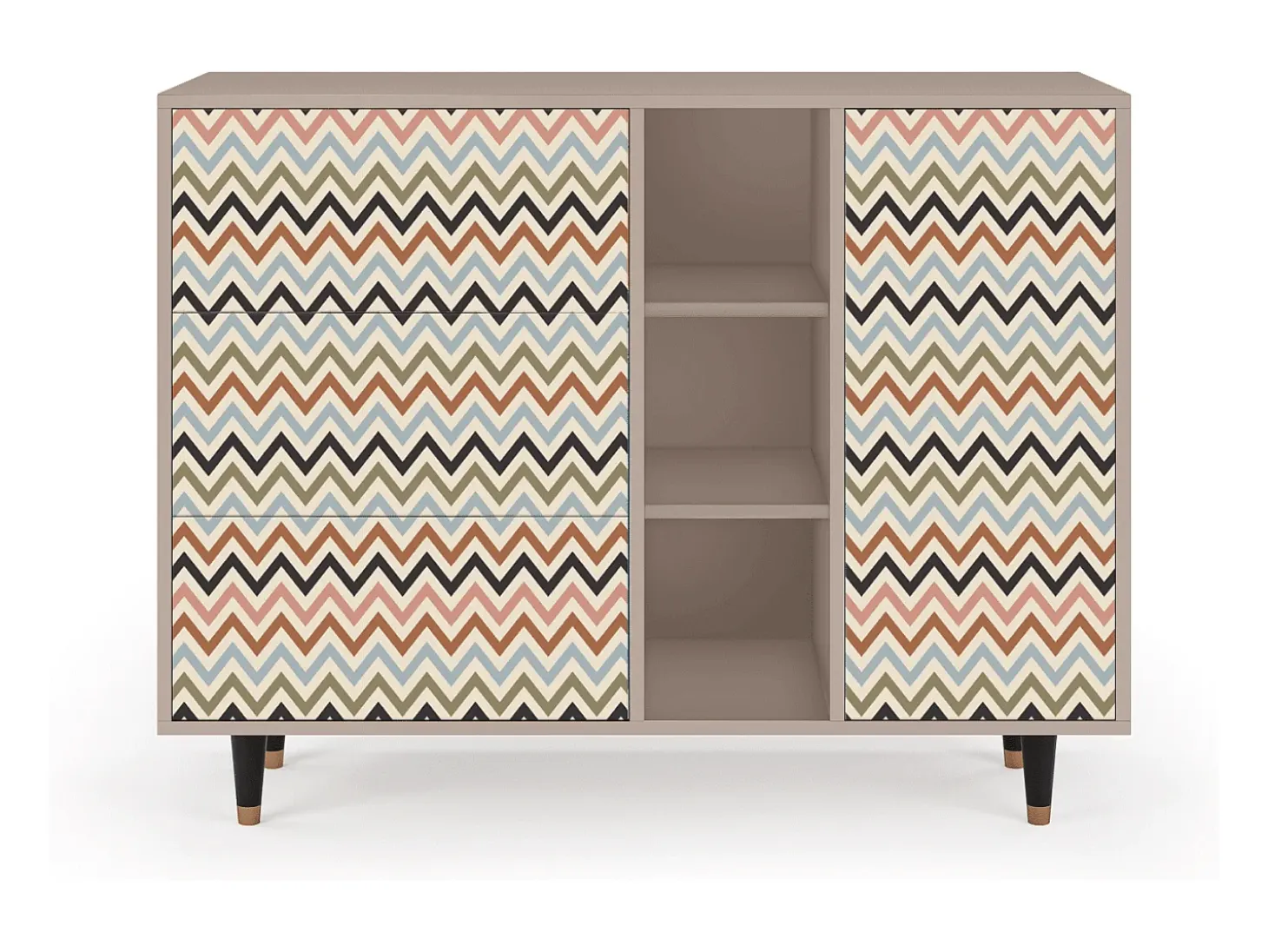 Aparador - 125x98x48 cm - BS2 - Bright Ripple, Latte