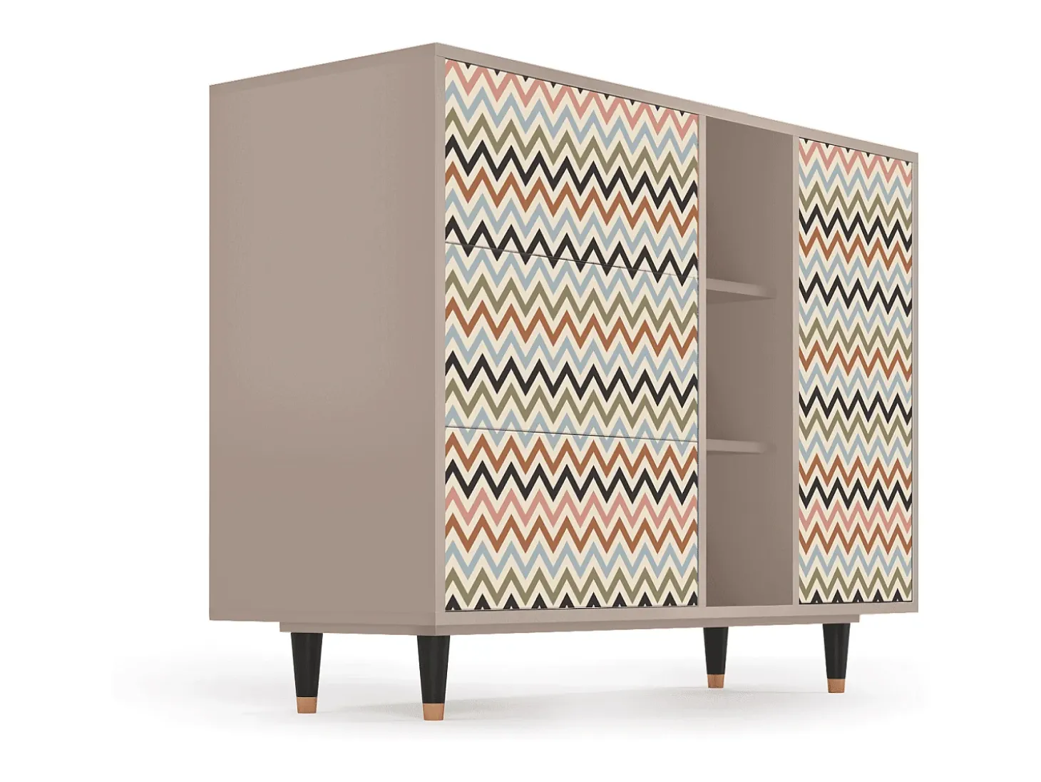 Aparador - 125x98x48 cm - BS2 - Bright Ripple, Latte